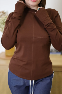 Лонгслів МК асиметрія 52-54 шоколад (1144XL) - фото 5