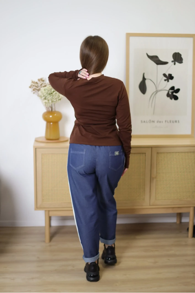 Лонгслів МК асиметрія 50-52 шоколад (1144L) - фото 4