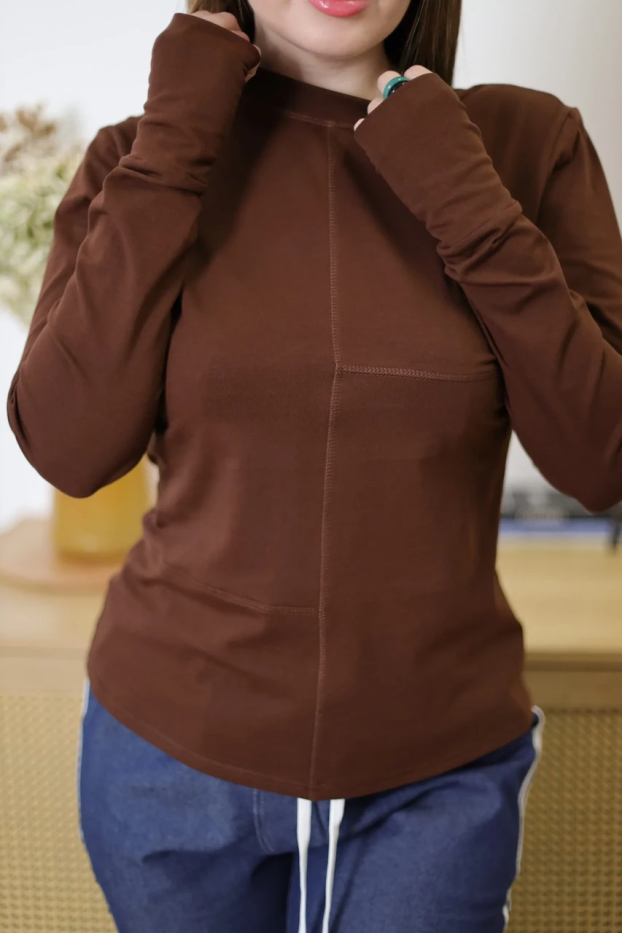 Лонгслів МК асиметрія 50-52 шоколад (1144L) - фото 5