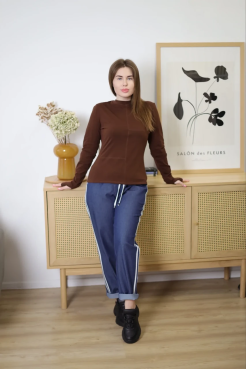 Лонгслів МК асиметрія 48-50 шоколад (1144М) - фото 8