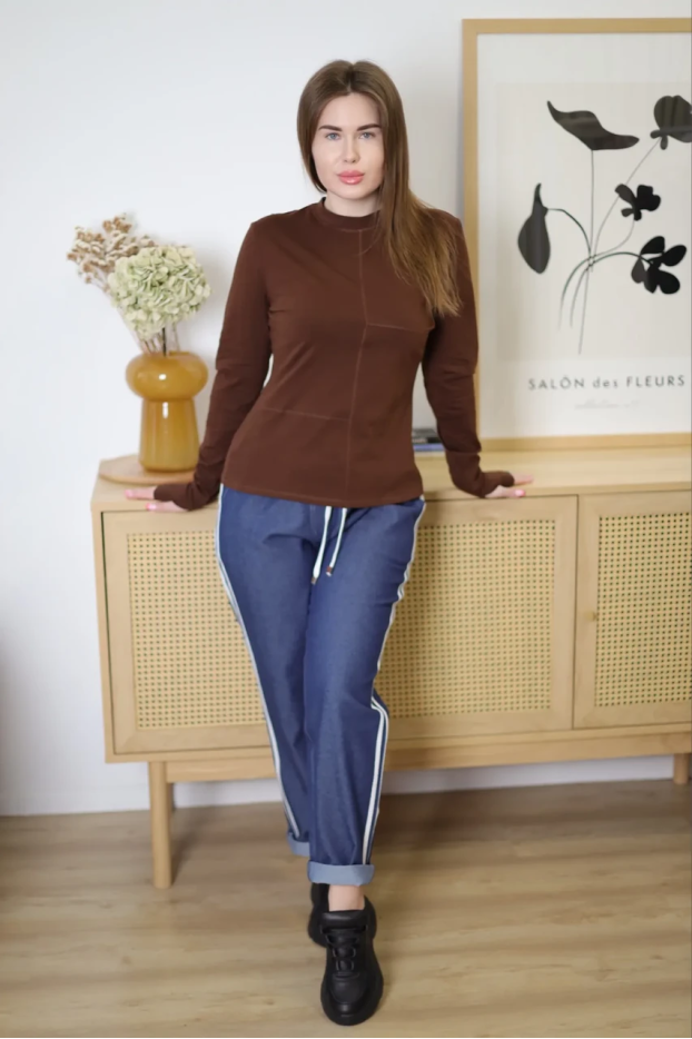 Лонгслів МК асиметрія 44-46 шоколад (1144S) - фото 7