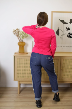 Лонгслів МК асиметрія 50-52 малина (1144L) - фото 2