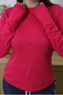 Лонгслів МК асиметрія 44-46 малина (1144S) - фото 6