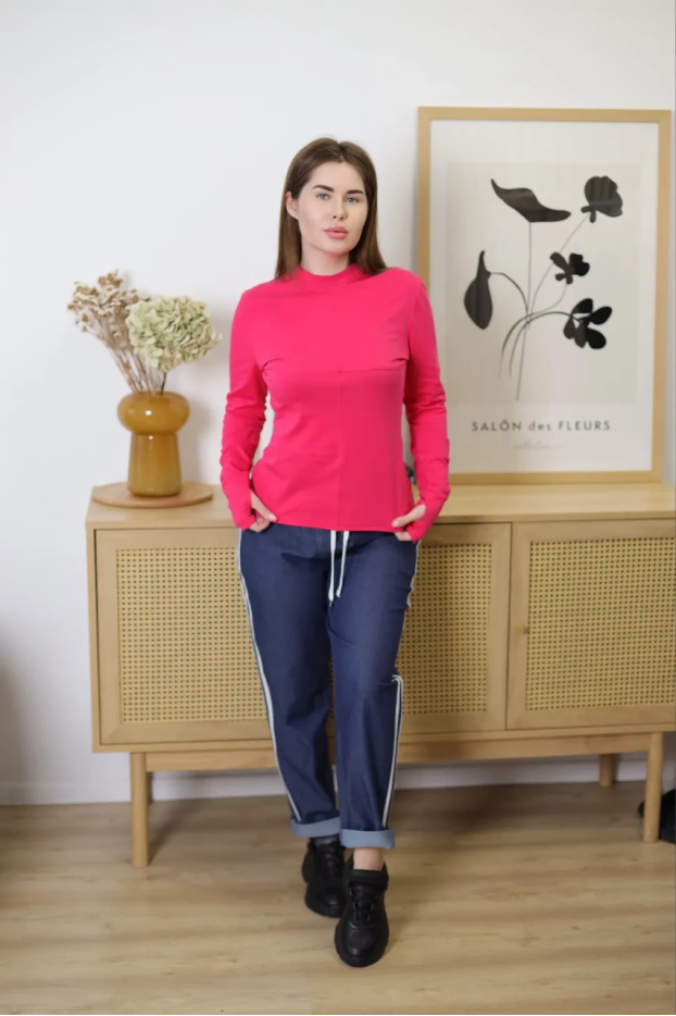 Лонгслів МК асиметрія 44-46 малина (1144S) - фото 8