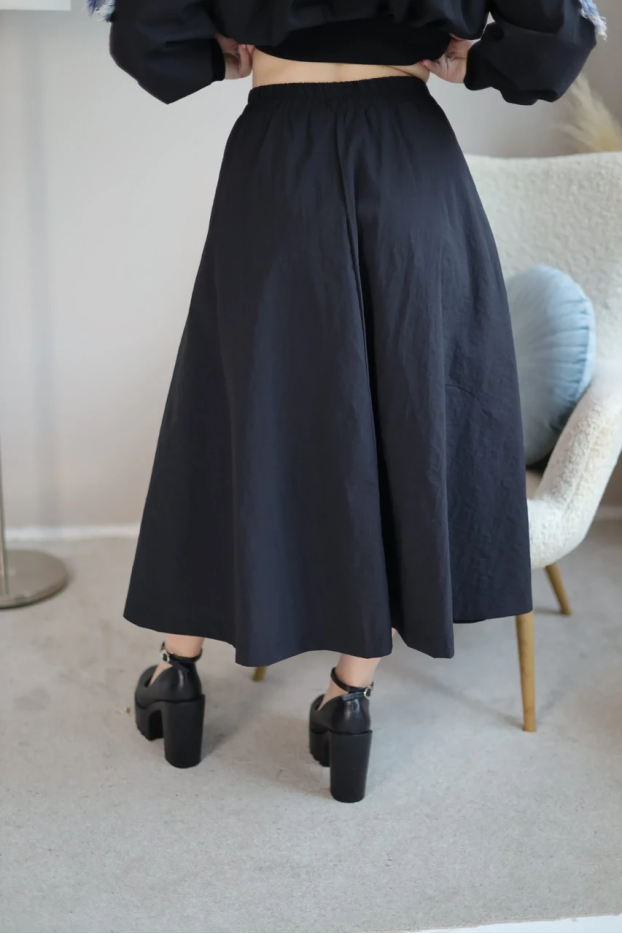 Спідниця комбінована 44-46 чорна+джинс (0148S) - фото 4