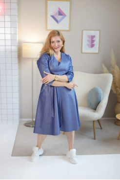 Сукня МК джинсова з паском 54 блакитна (4455ХL) - фото 2