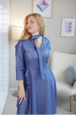 Сукня МК джинсова з паском 54 блакитна (4455ХL) - фото 8