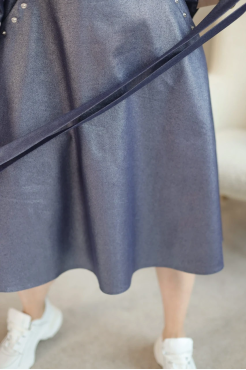 Сукня МК джинсова з паском 54 синя (4455ХL) - фото 8