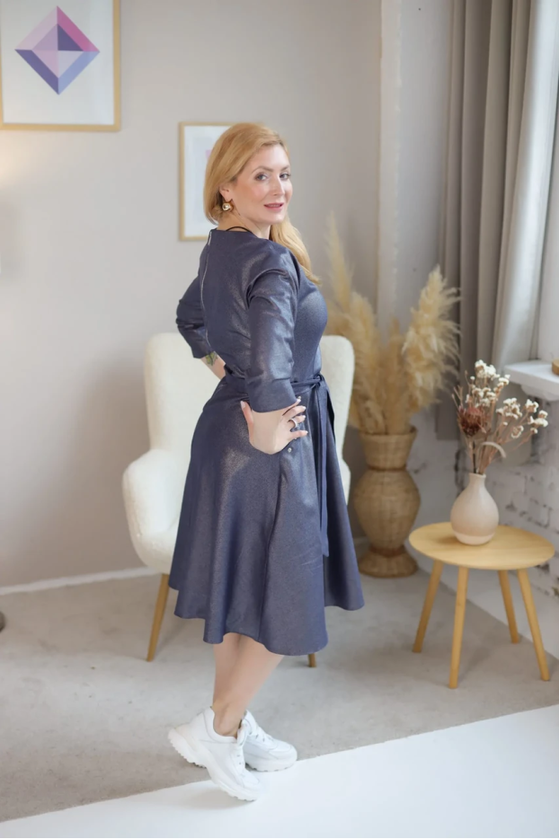 Сукня МК джинсова з паском 52 синя (4455L) - фото 5