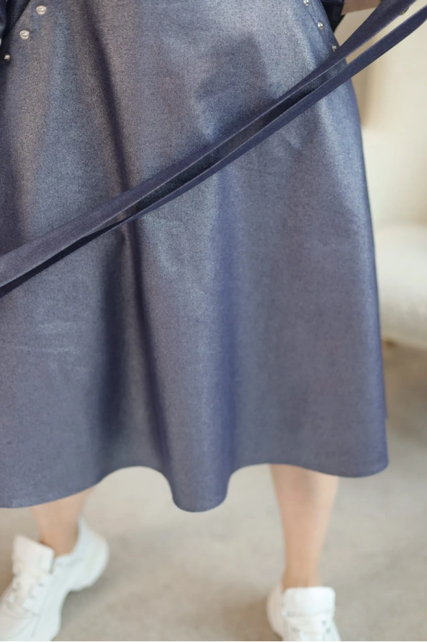 Сукня МК джинсова з паском 52 синя (4455L) - фото 8