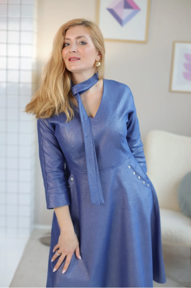 Сукня МК джинсова з паском 52 блакитна (4455L) - фото 9