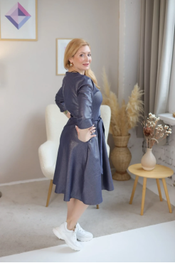 Сукня МК джинсова з паском 50 синя (4455М) - фото 5