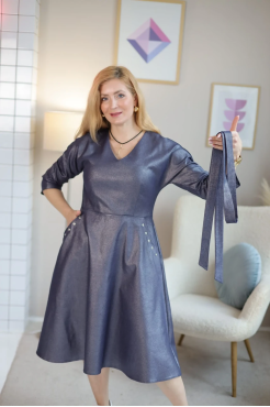 Сукня МК джинсова з паском 50 синя (4455М) - фото 7