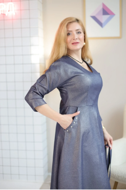 Сукня МК джинсова з паском 46-50 синя (4455S) - фото 9