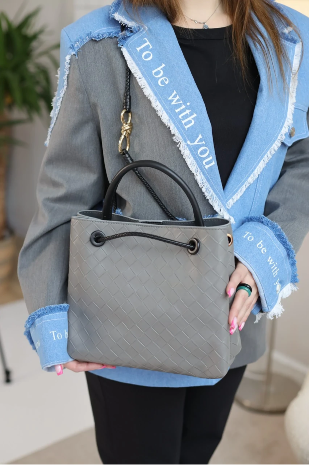 Сумка плетена сіра 111849gr - фото 1