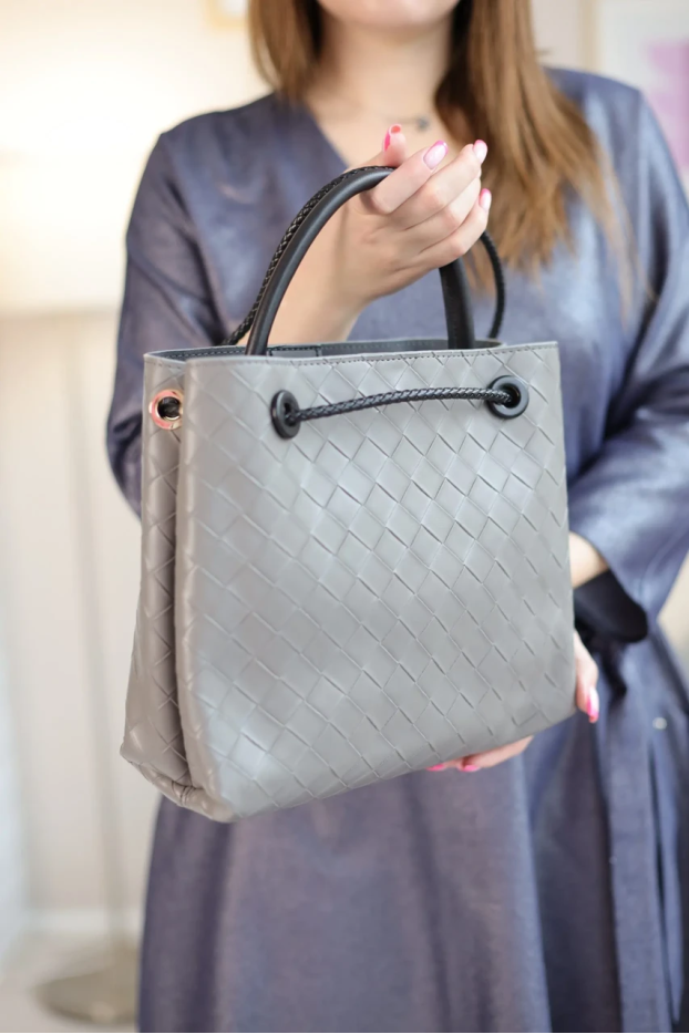 Сумка плетена сіра 111849gr - фото 4