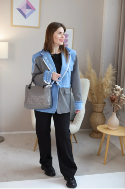 Сумка плетена сіра 111849gr - фото 10