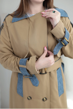 Тренч жіночий 52-54 бежевий (24437L) - фото 8