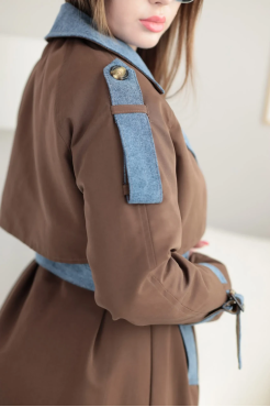 Тренч жіночий 44-50 шоколад (24437S) - фото 5