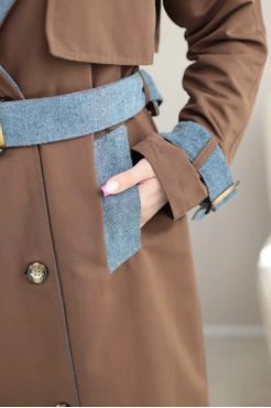 Тренч жіночий 44-50 шоколад (24437S) - фото 8