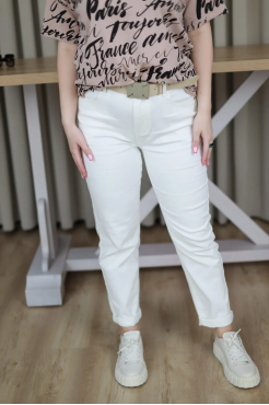 Джинси з ременем 29 білі (86530w/29) - фото 1