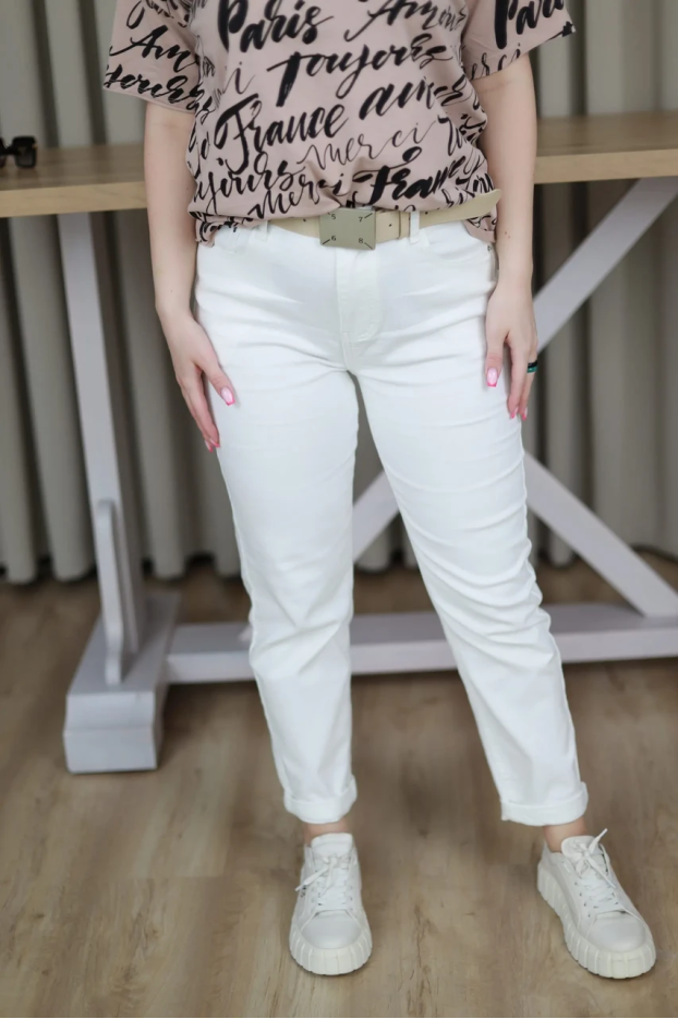 Джинси з ременем 29 білі (86530w/29) - фото 1