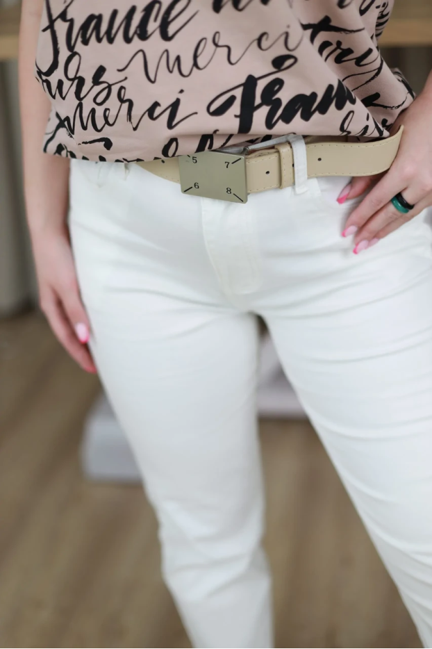 Джинси з ременем 29 білі (86530w/29) - фото 4