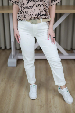 Джинси з ременем 29 білі (86530w/29) - фото 9