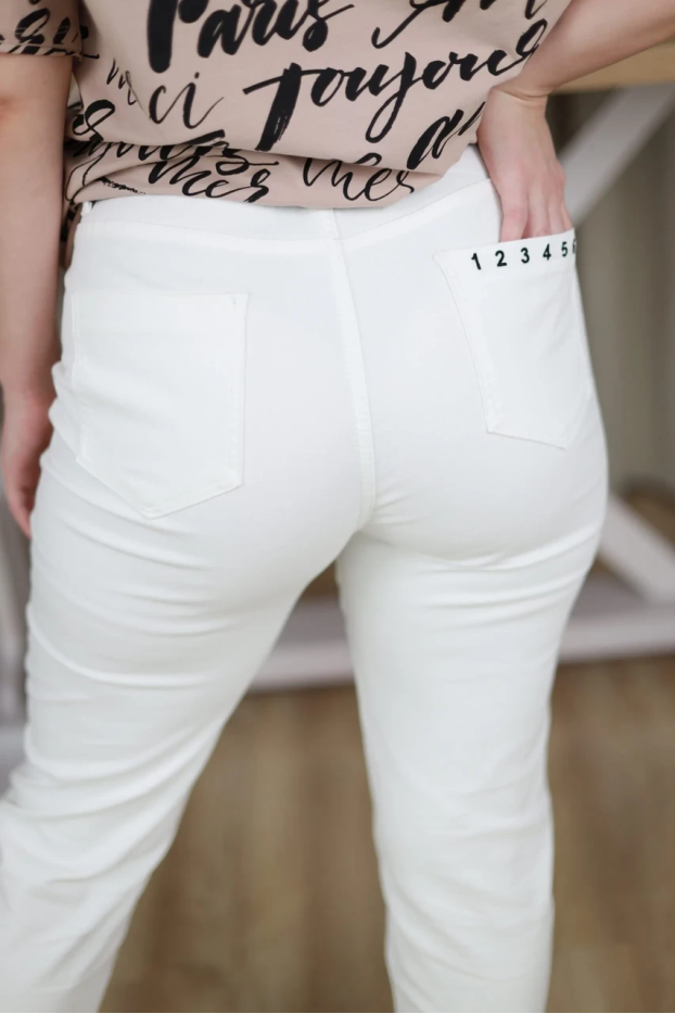 Джинси з ременем 27 білі (86530w/27) - фото 7