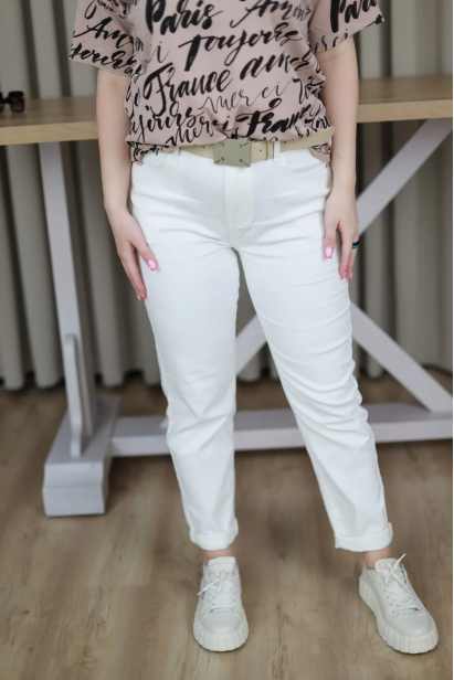 Джинси з ременем 26 білі (86530w/26)