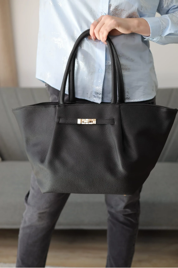 Сумка Тюльпан велика чорна (7301) - фото 2