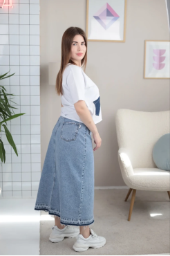 Спідниця Str 54 блакитна батал (12000XXXL) - фото 2