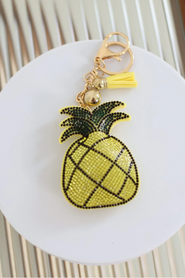 Брелок Ананас в камінчиках жовтий (350/173) - фото 1