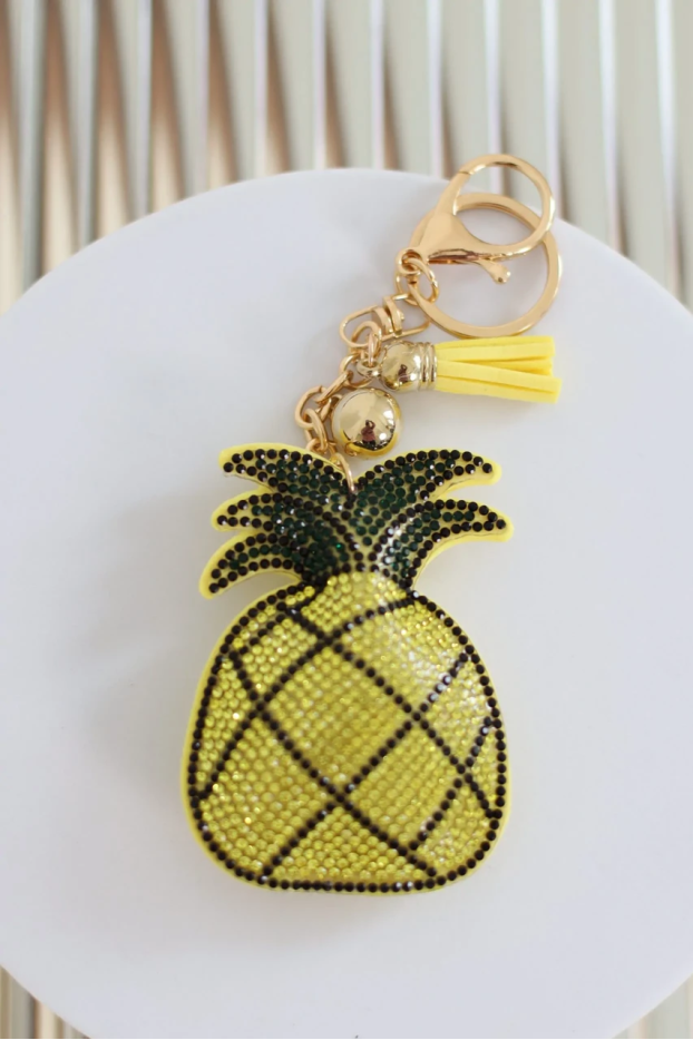 Брелок Ананас в камінчиках жовтий (350/173) - фото 2