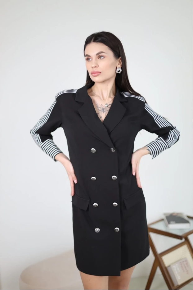 Сукня з лампасами батал 42 чорне (11251bc) - фото 6