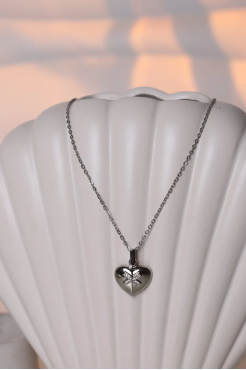Підвіска серце з камінчиками у срібному кольорі 549/130au - фото 1