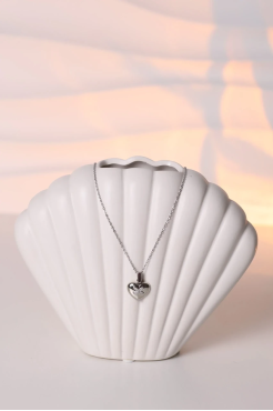 Підвіска серце з камінчиками у срібному кольорі 549/130au - фото 2