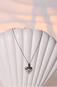 Підвіска серце з камінчиками у срібному кольорі 549/130au - фото 3