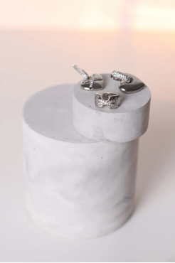 Сережки трійка у срібному кольорі (749/25) - фото 3