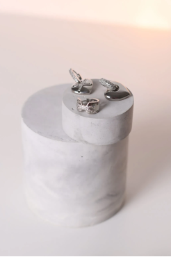 Сережки трійка у срібному кольорі (749/25) - фото 4