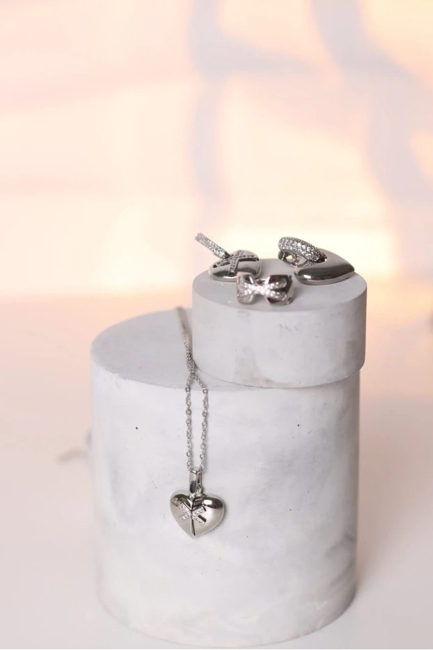 Сережки трійка у срібному кольорі (749/25) - фото 5