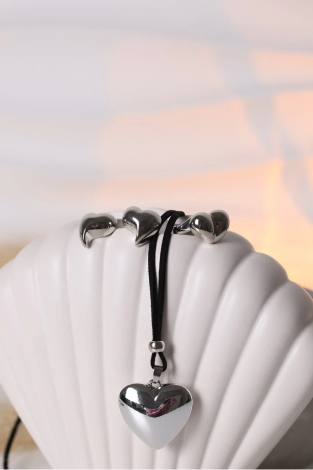 Підвіска серце у срібному кольорі 499s - фото 4