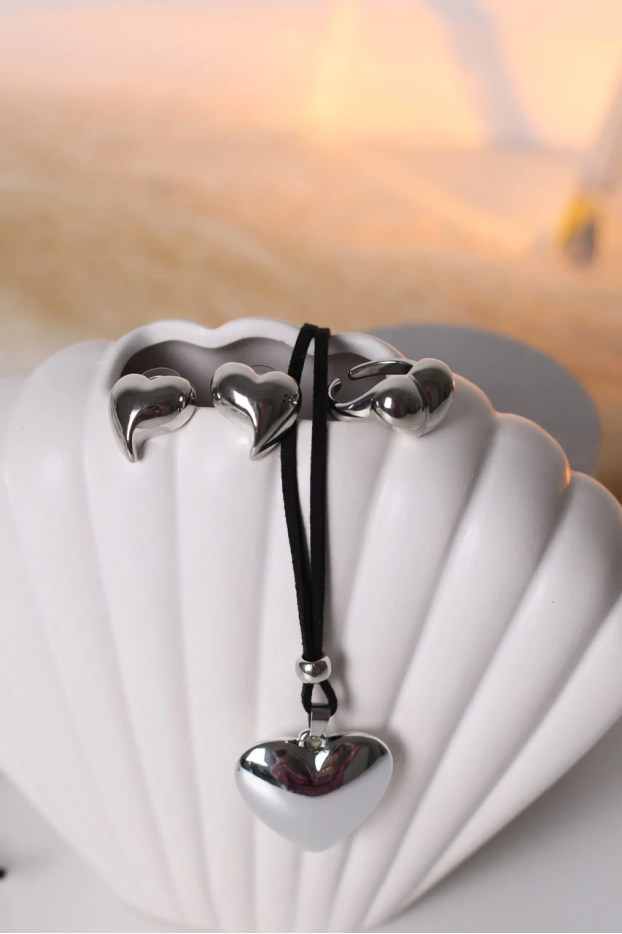 Підвіска серце у срібному кольорі 499s - фото 5