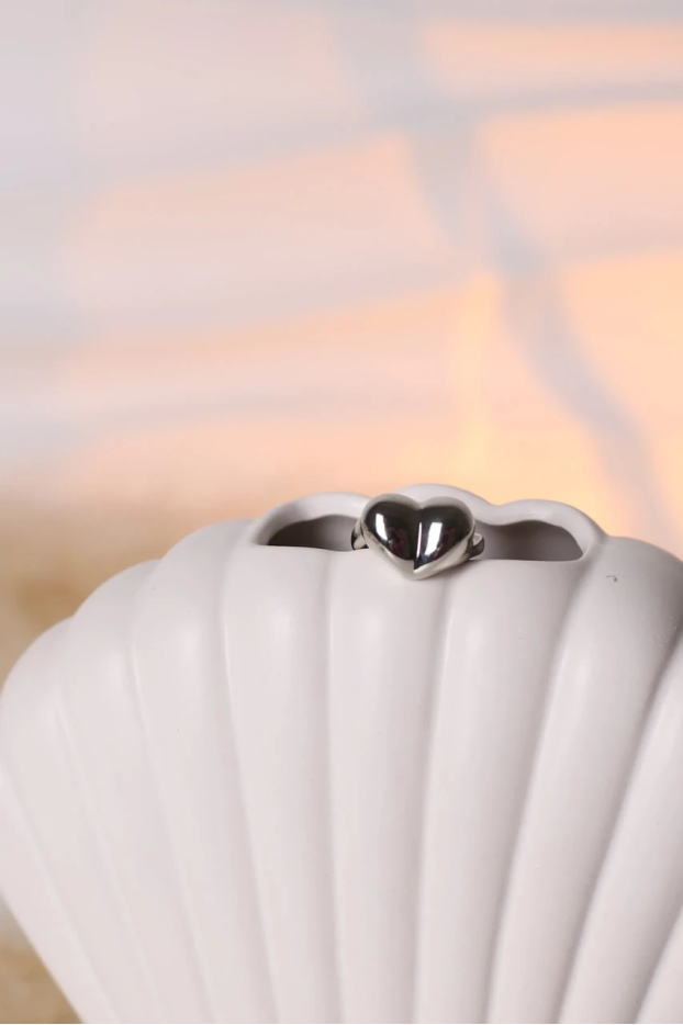 Каблучка серце у срібному кольорі 599/135 - фото 1