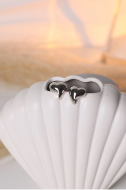 Сережки серце у срібному кольорі (599/133) - фото 2