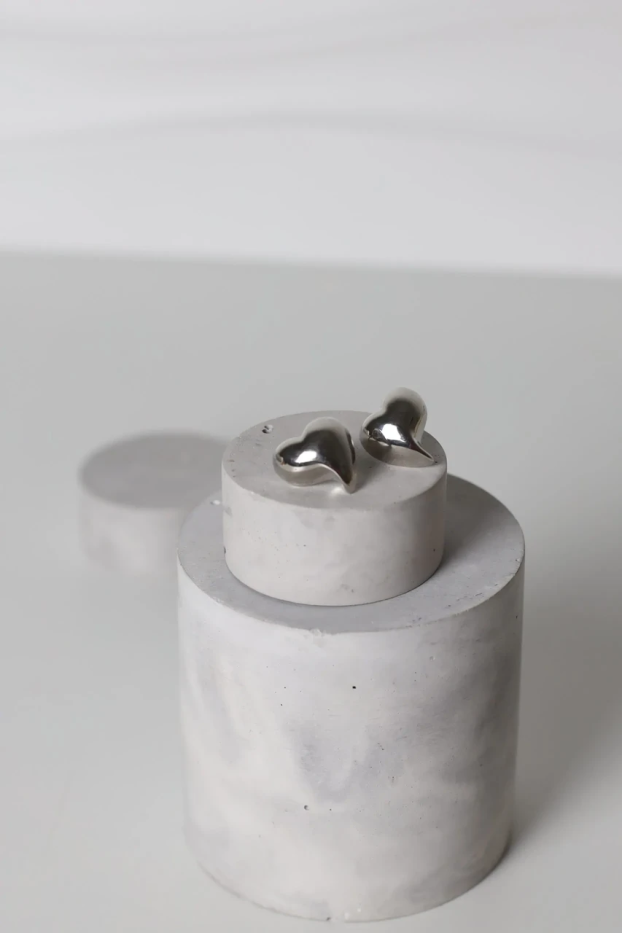 Сережки серце у срібному кольорі (599/133) - фото 4