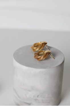 Сережки сіточка у золотому кольорі 749/26 - фото 2