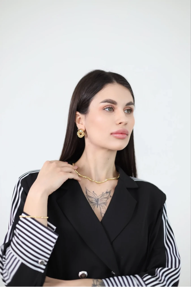 Сережки ланцюжки у золотому кольорі (749lz) - фото 5