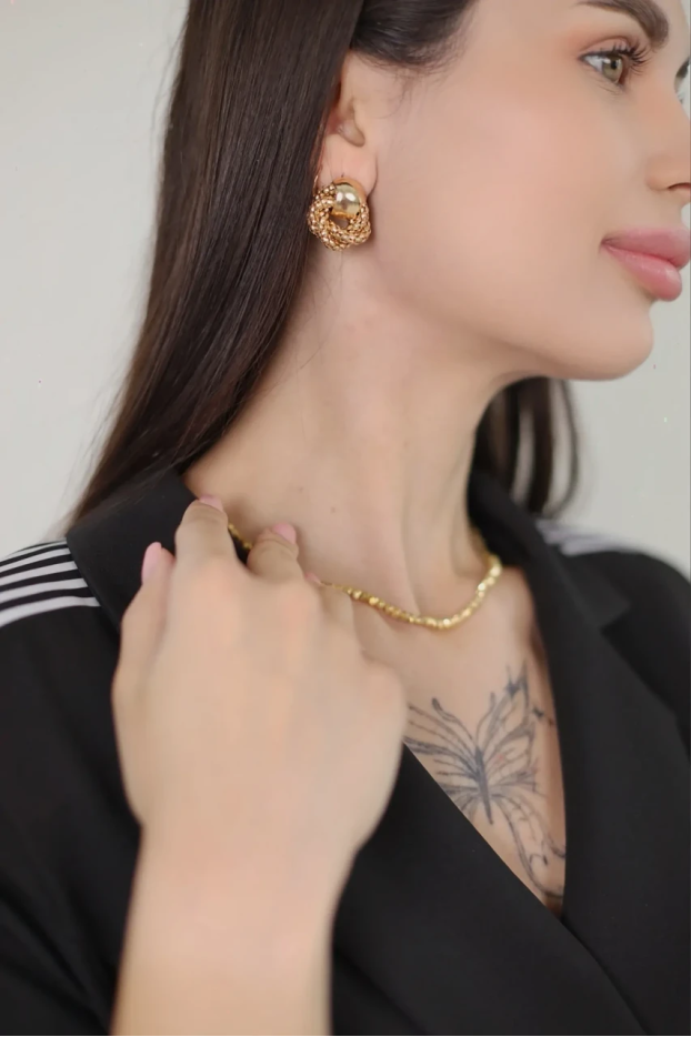 Сережки ланцюжки у золотому кольорі (749lz) - фото 6