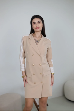 Сукня з лампасами 38 бежева (111251be) - фото 2